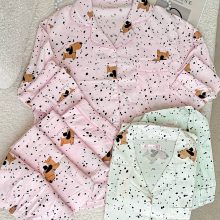 ست دو تیکه موسلین آستین بلند وارداتی کد 6066